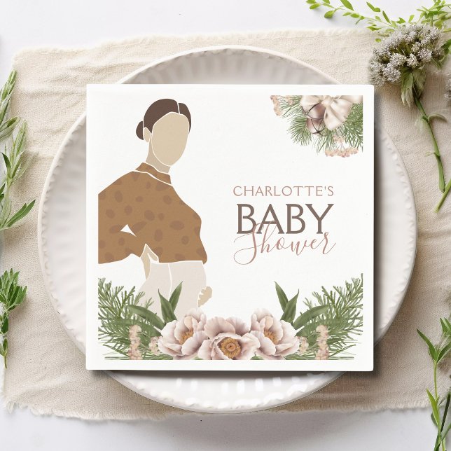 Blush Pink Babydusche Aquarell Bläserfarben Serviette (Von Creator hochgeladen)