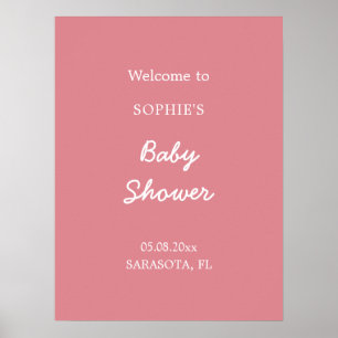 Blush Pink Babydusche Begrüßungspult Poster