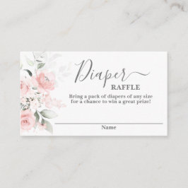 Blush Pink Babydusche Mädchen Diaper Raffekarte Begleitkarte