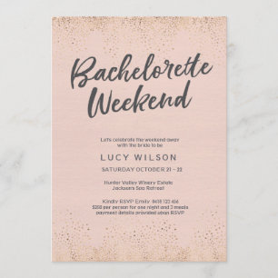 Blush Pink Bachelorette Wochenende Einladung