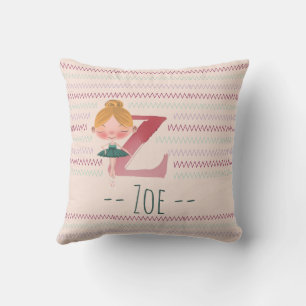 Blush Pink Ballerina Monogram Z - Personalisierte Kissen