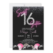 Blush Pink Ballon Diamonds Sweet 16 16 Birth