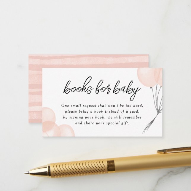 Blush Pink Balloons Babydusche Buchungsanfrage Begleitkarte (Vorderseite/Rückseite Beispiel)