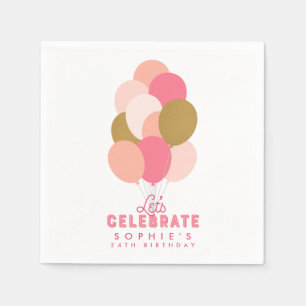 Blush Pink Balloons Feiern wir Geburtstag Serviette