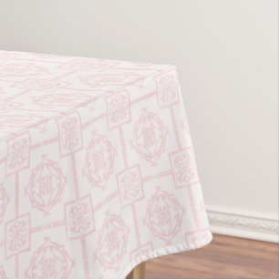 Blush Pink Bamboo Asian Pattern Tableteclout   Ele Tischdecke