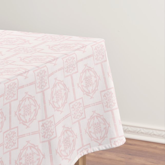 Blush Pink Bamboo Asian Pattern Tableteclout | Ele Tischdecke (Beispiel)