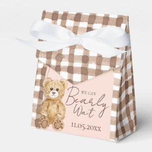 Blush Pink Bearly Wait Teddy Bear Baby Dusche Geschenkschachtel