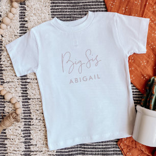 Blush Pink Big Sis Individuelle Name T-Shirt
