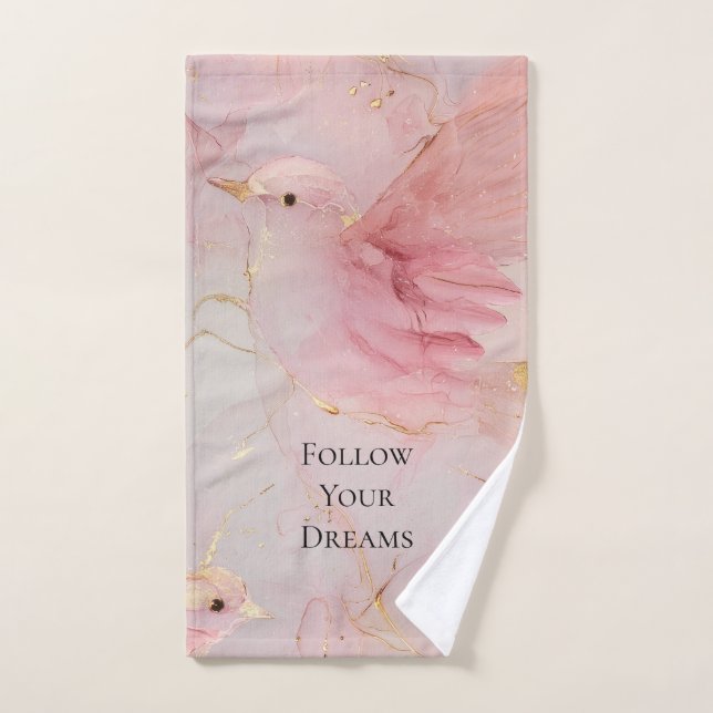 Blush Pink Birds Baby Dusche Handtuch (Handtuch)