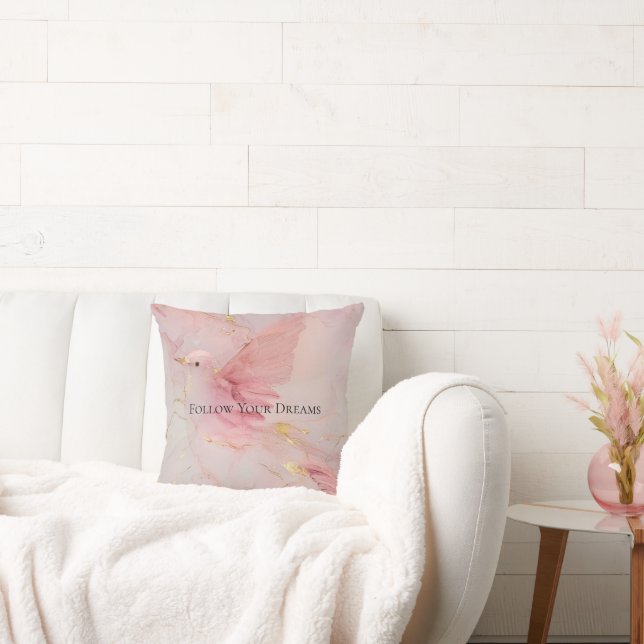 Blush Pink Birds Baby Dusche Kissen (Liege)