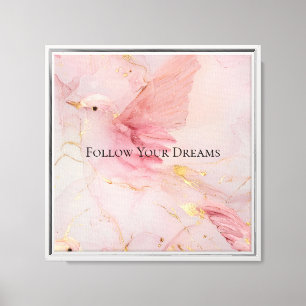 Blush Pink Birds Baby Dusche Leinwanddruck