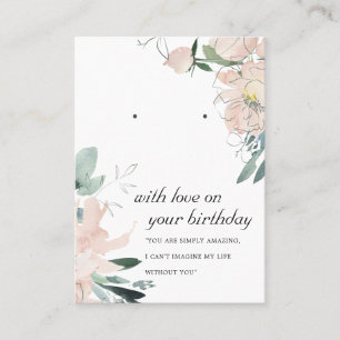 BLUSH PINK BIRTHDAY FREUND EARRING DISPLAKARTE PLATZKARTE