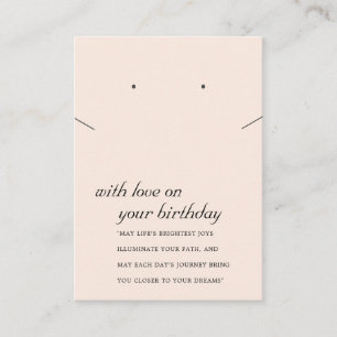 BLUSH PINK BIRTHDAY GIFT NECKLACE EARRING CARD PLATZKARTE