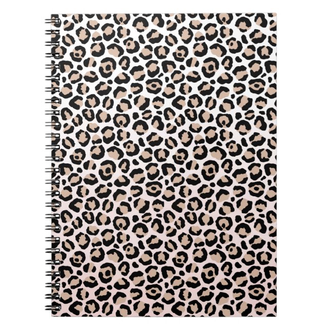 Blush Pink Black Creme Leopard Print Notizblock (Vorderseite)