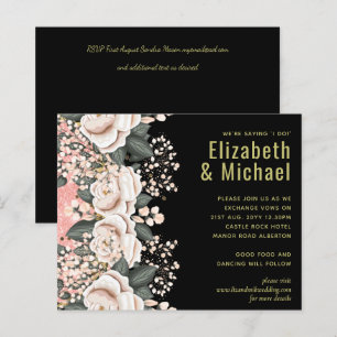 Blush Pink Black Floral Hochzeitbudget