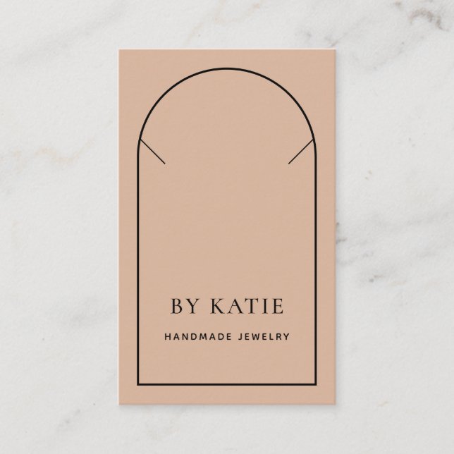 Blush Pink & Black Minimal Nekklace Display Card Visitenkarte (Vorderseite)
