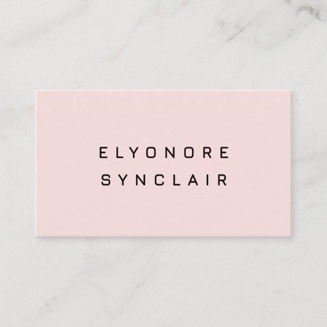 Blush Pink Black Script Lashes Visitenkarte (Vorderseite)