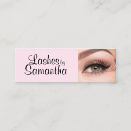 Blush Pink Black Script Photo Makeup Mini Visitenkarte