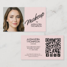 Blush Pink Black Script Qr Code Social Icon Makeup