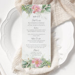 Blush Pink Bläschen Eukalyptus Grüne Goldene Hochz Menükarte<br><div class="desc">Schöne Hochzeitskarten mit rosa,  floralen Eukalyptusfarben und goldenen Blätter. Ideal für Hochzeiten im Frühling und im Sommer.</div>