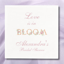 Blush Pink Bläschen Liebe ist in Bloom Brautparty Serviette
