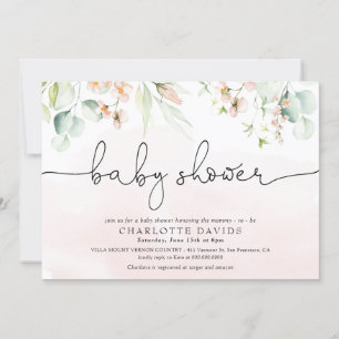 Blush Pink Bläschen Mädchen Babydusche Einladung