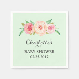 Blush Pink Bläschen Minze Babydusche Serviette