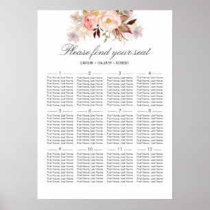 Blush Pink Bläserne Elegante Hochzeitsstiftung Poster