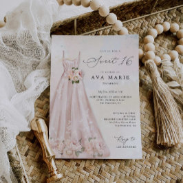 Blush Pink Bläsersüß 16 Geburtstagsfeier Einladung