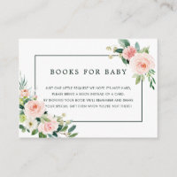 Blush Pink Bloom Book Request Baby Duschkarten