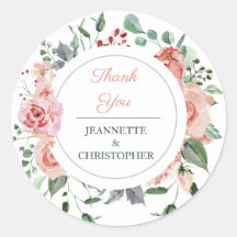 Blush Pink Bloom Romantische Hochzeit Danke Classi