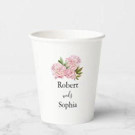 Blush Pink Bloom Wedding Paper Cup Pappbecher