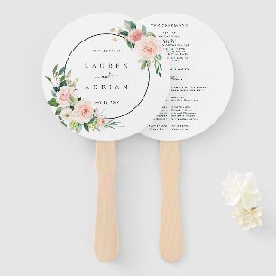 Blush Pink Bloom Wedding Program Fächer