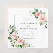 Blush Pink Bloom Wedding Square