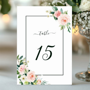 Blush Pink Bloom Wedding Tischnummer