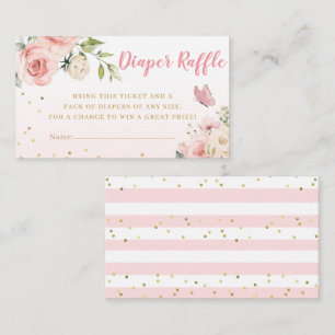 Blush Pink Bloral Baby Dusche Windelwanne Raffle T Begleitkarte