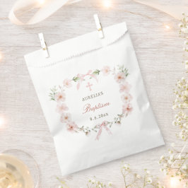 Blush Pink Bloral Frame Taufe Geschenktütchen