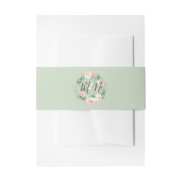 Blush Pink Bloral Hochzeit Einladung Bauchband Einladungsbanderole
