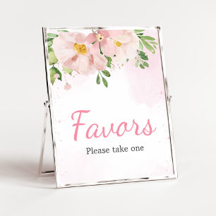 Blush Pink Bloral Spring Baby Duschfavoriten Poster