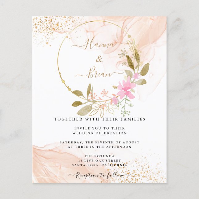Blush Pink Bloral, Spring Pink Wedding Flyer (Vorne)