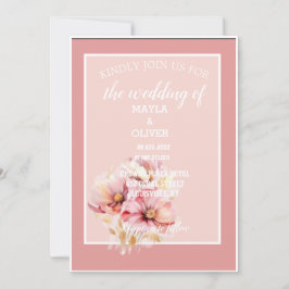 Blush Pink Bloral Wedding Einladung