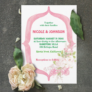 Blush Pink Blossom Blumenrahmen Einladung zur Hoch