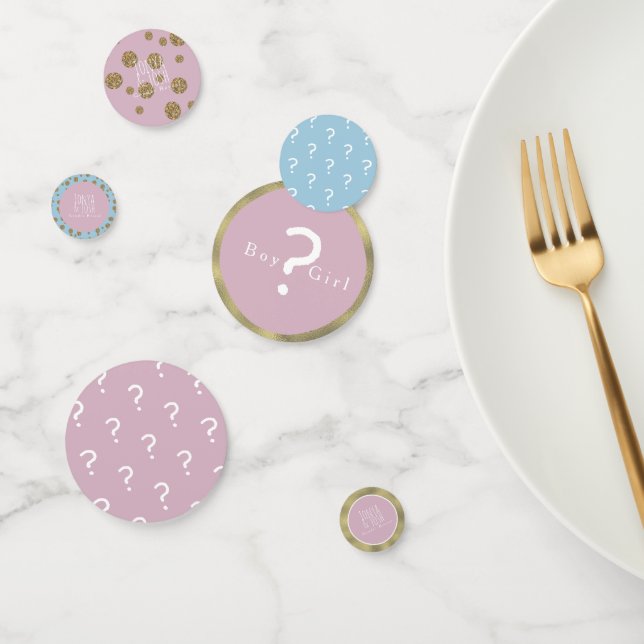 Blush Pink Blue Girl Boy Sparkle Gender Reveal Konfetti (Gruppe)