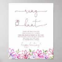 Blush Pink Blues Brautparty Ring Jagd Spiel