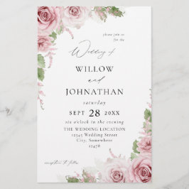 Blush Pink Blues Hochzeit Flyer