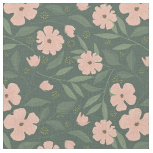 Blush Pink Blume auf dem grünen Blumenmuster des J Stoff