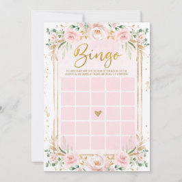 Blush Pink Blume Bingo Baby Duschkarte Einladung