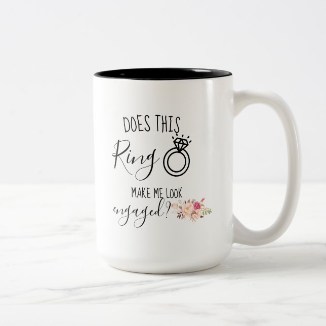 Blush Pink Blume Future Bridge Verlobung Geschenk Zweifarbige Tasse (Rechts)