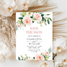Blush Pink Blume Grüne Hochzeit speichern das Datu