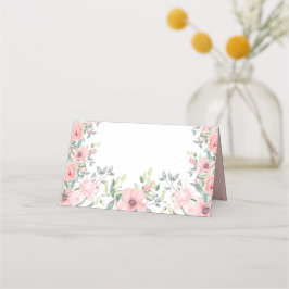 Blush Pink Blume Sage Green Blätter Frühjahr Somme Platzkarte
